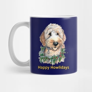 Happy Howlidays Labradoodle Mug